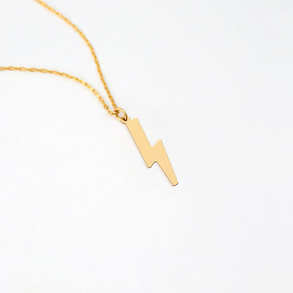 Tiny Lightning Pendant Sterling Silver Necklace