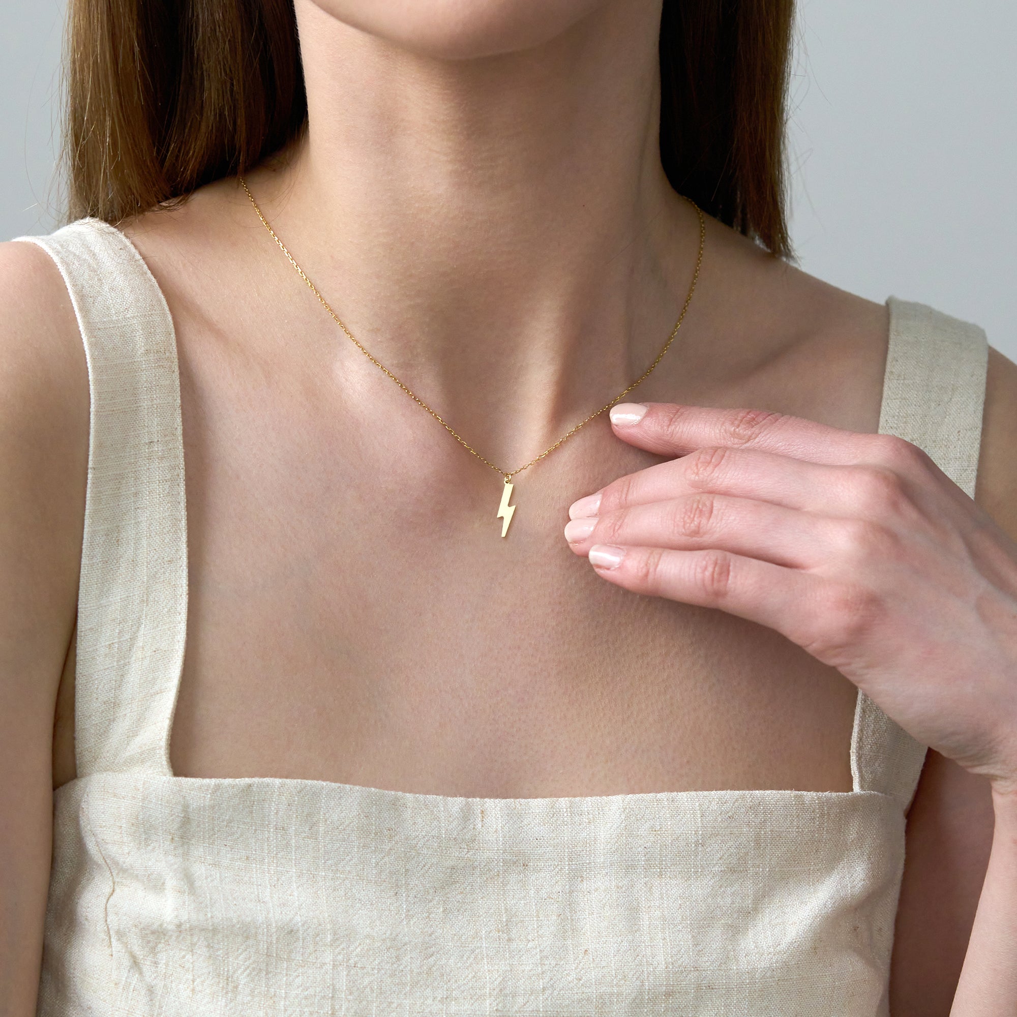 Tiny Lightning Necklace Sterling Silver