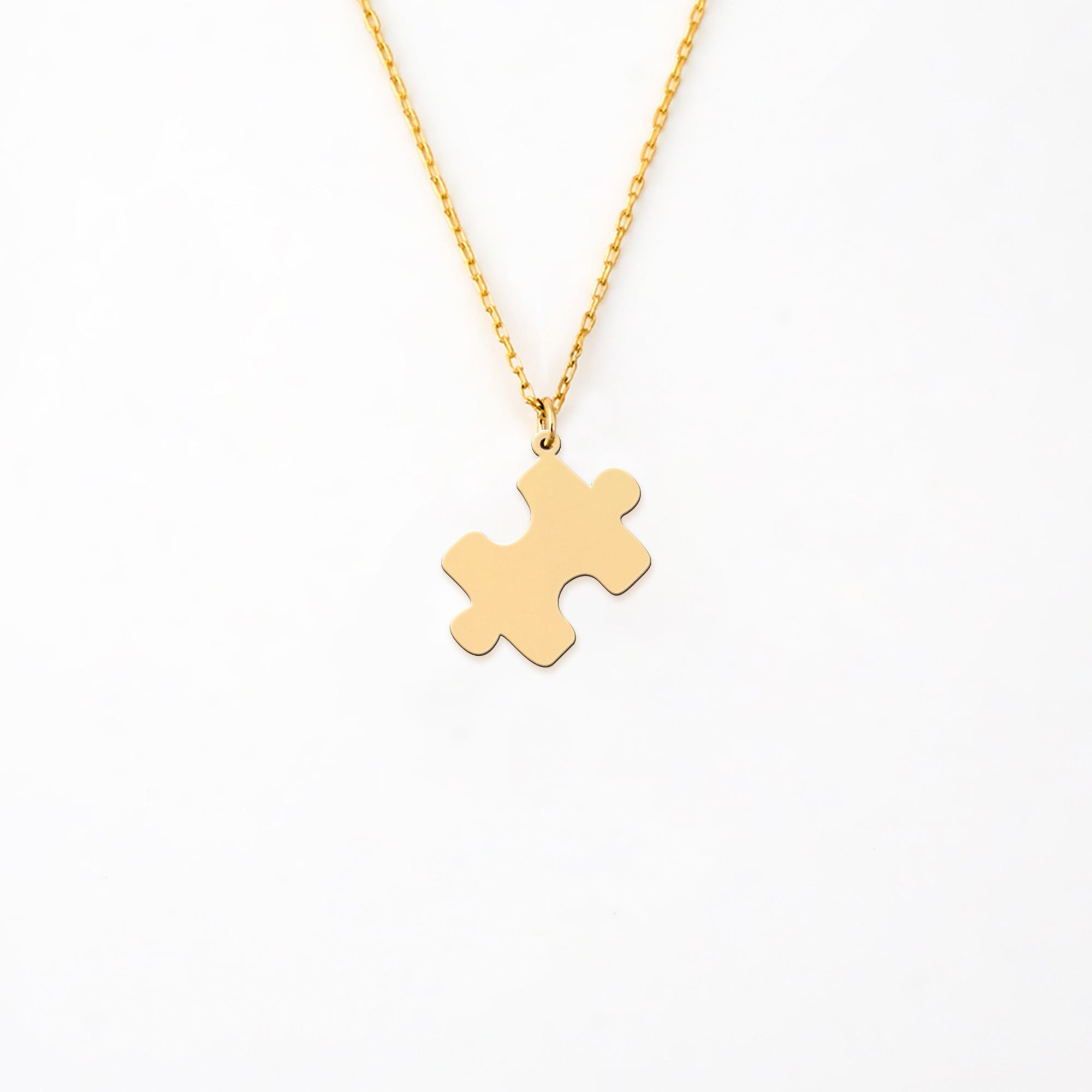 Sleek Custom Puzzle Pendant Sterling Silver Necklace