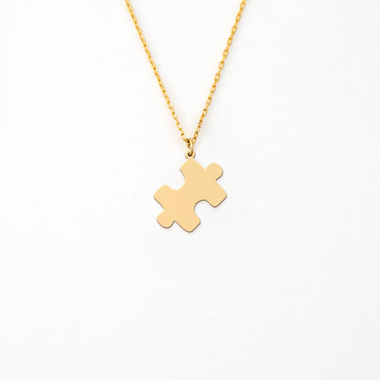 Sleek Custom Puzzle Pendant Sterling Silver Necklace