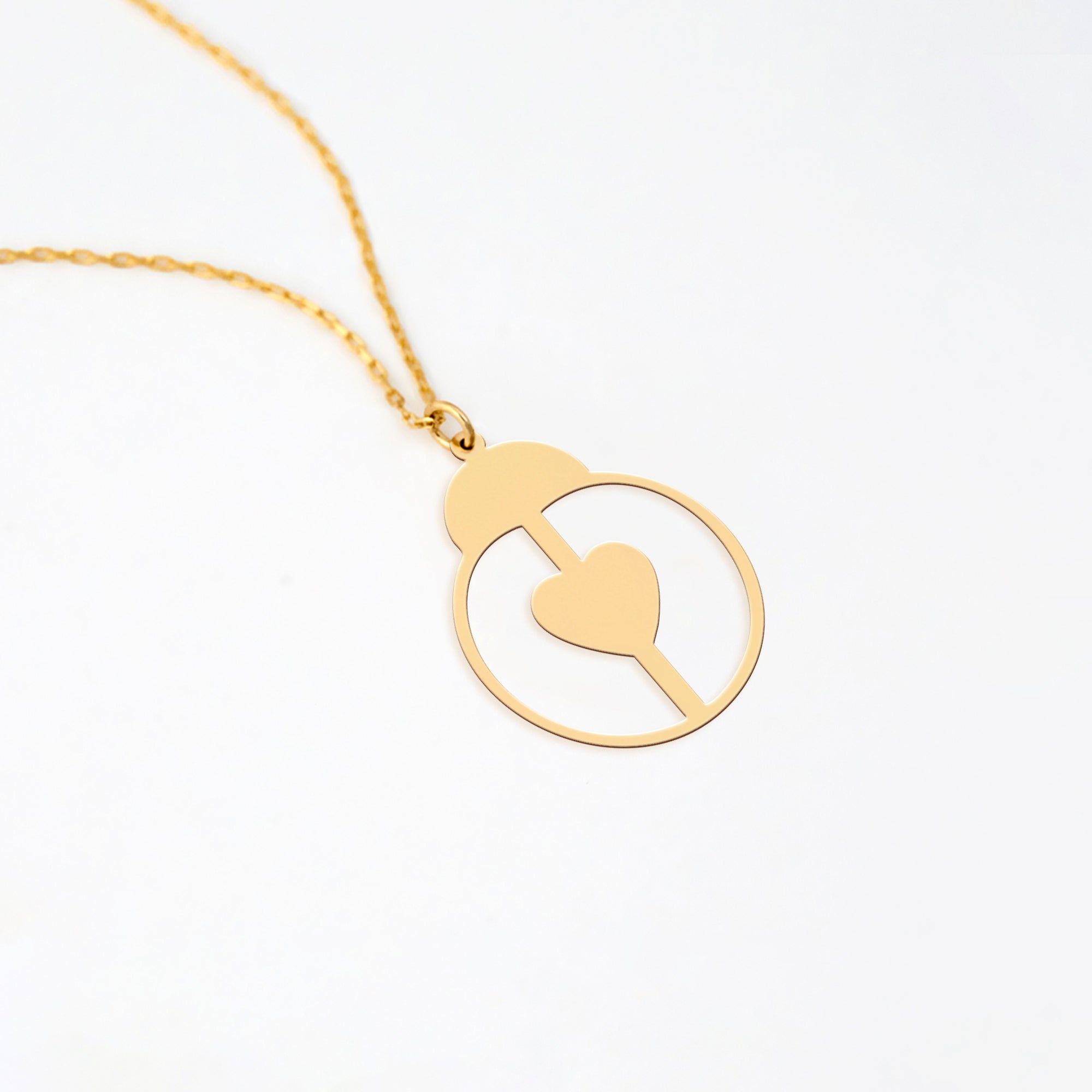 Heart Ladybird Pendant Sterling Silver Necklace