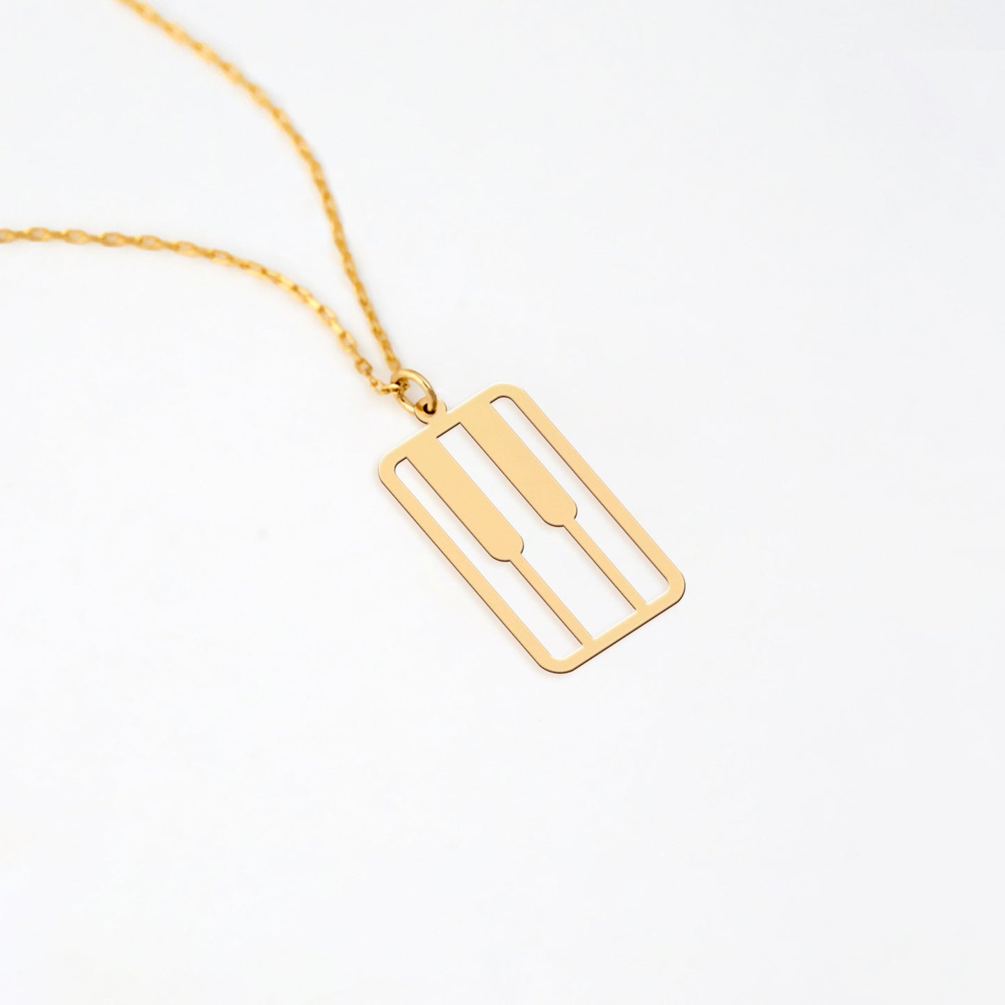 Piano Keys Pendant Sterling Silver Necklace