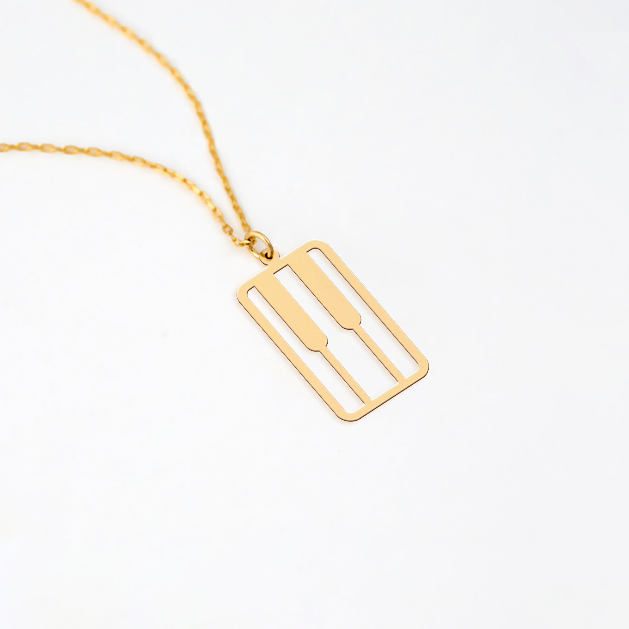 Piano Key Necklace Gold Vermeil Over Sterling Silver