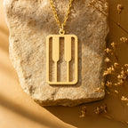 Piano Key Necklace Gold Vermeil Over Sterling Silver