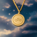 Aquarius Zodiac Sterling Silver Necklace