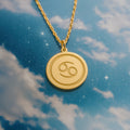 Cancer Zodiac Sign Necklace Gold Vermeil over Sterling Silver
