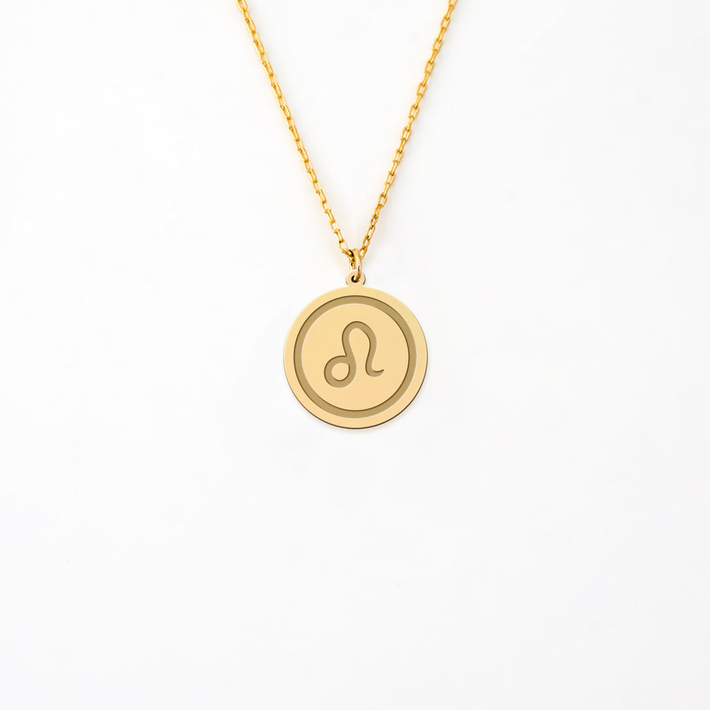 Leo Zodiac Necklace Sterling Silver Gold Vermeil