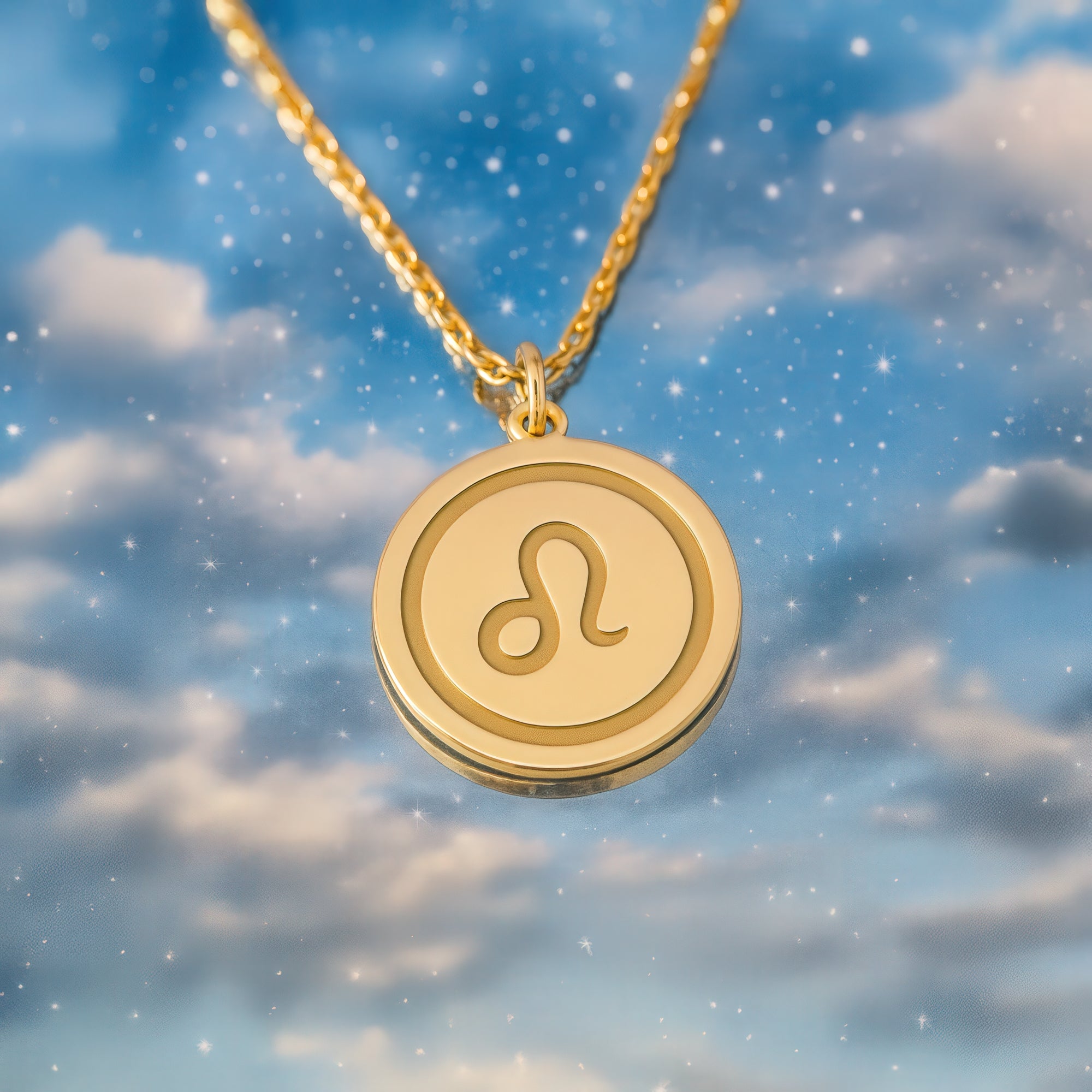 Leo Zodiac Necklace Sterling Silver Gold Vermeil