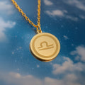 Libra Zodiac Coin Necklace Sterling Silver