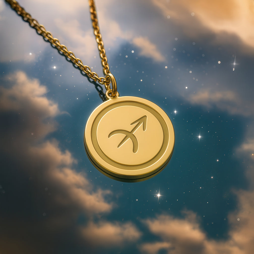 Sagittarius Zodiac Necklace in 18k Gold Vermeil