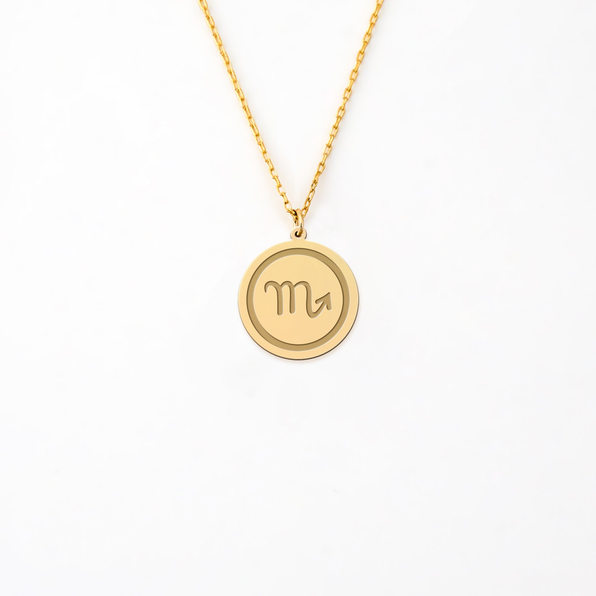 Scorpio Disc Necklace 18k Gold Vermeil over Sterling Silver