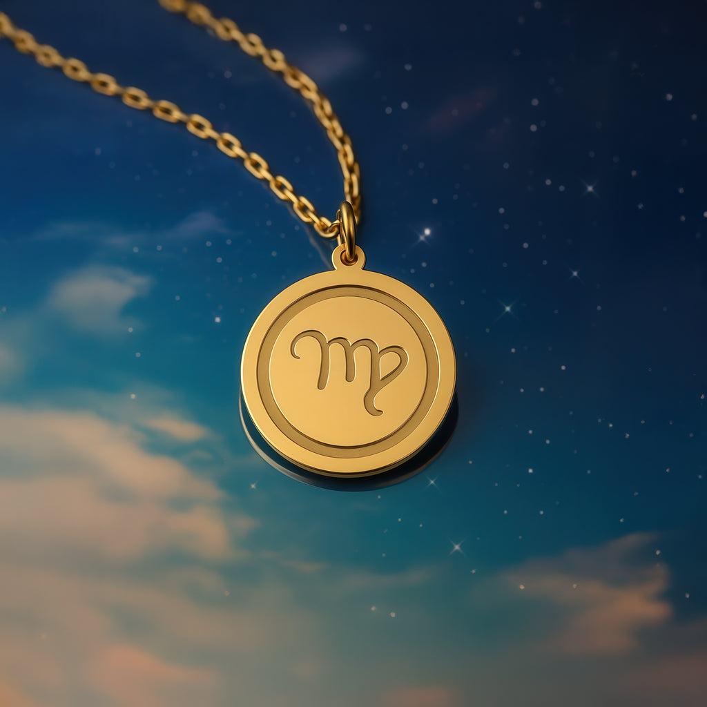 Virgo Zodiac Sterling Silver Necklace in Gold Vermeil