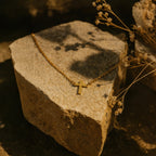 Minimalist Tiny Cross Bracelet in 14K Gold Plated Sterling Silver