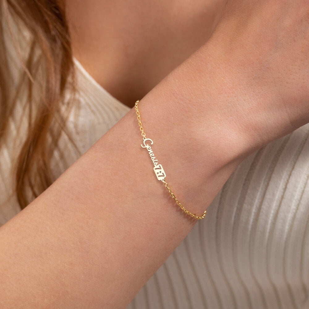 Personalized Verse Nameplate 14K Gold Plated Sterling Silver Bracelet