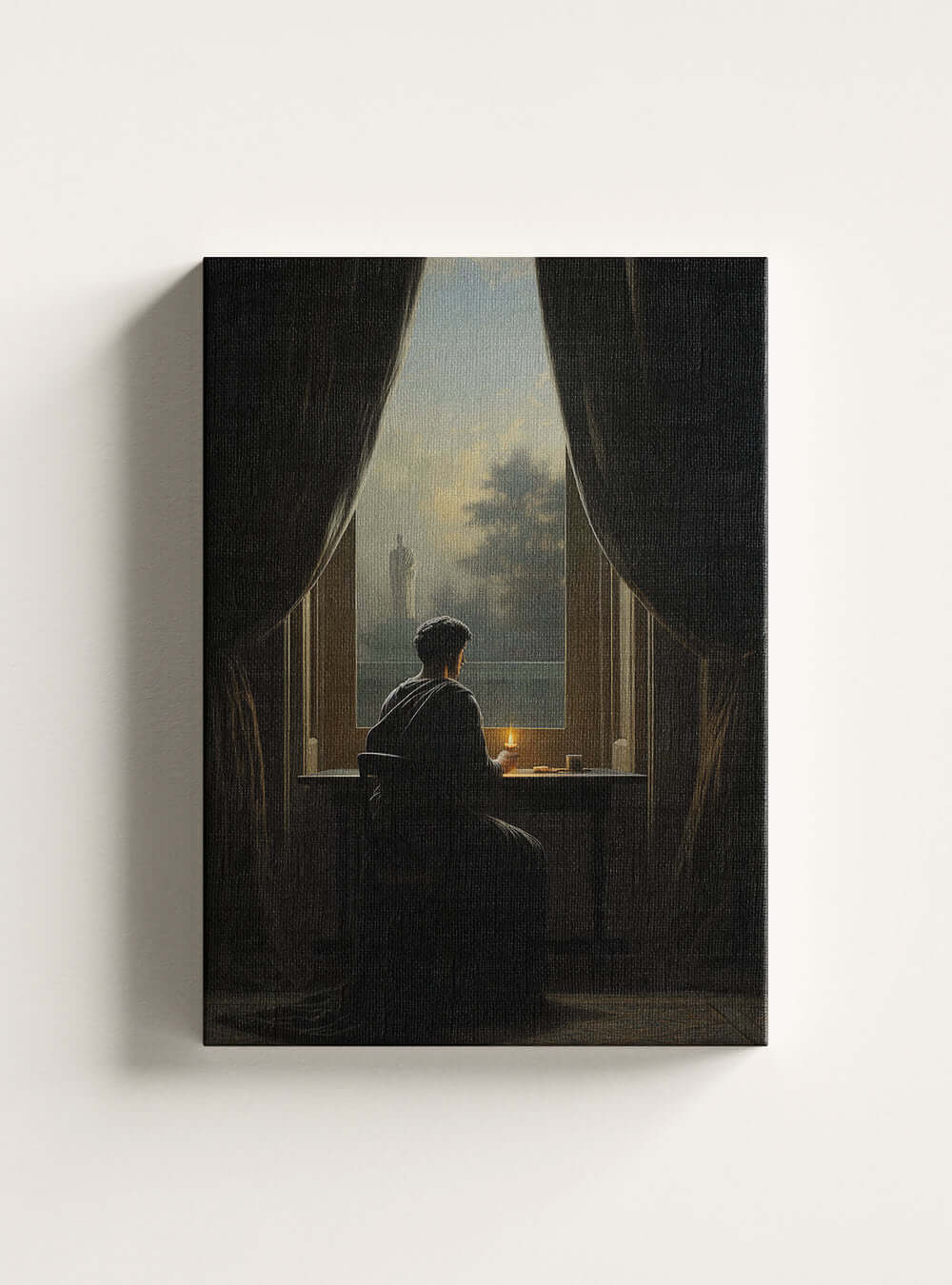 James 1:5 - Window Dawn Figure - Sacred Art Canvas Print