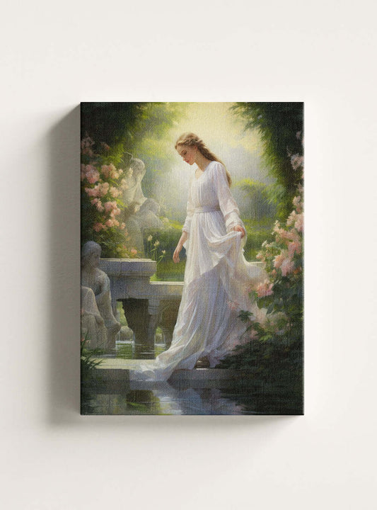 James 3:17 - Calm Garden Woman - Scripture Art Canvas Print