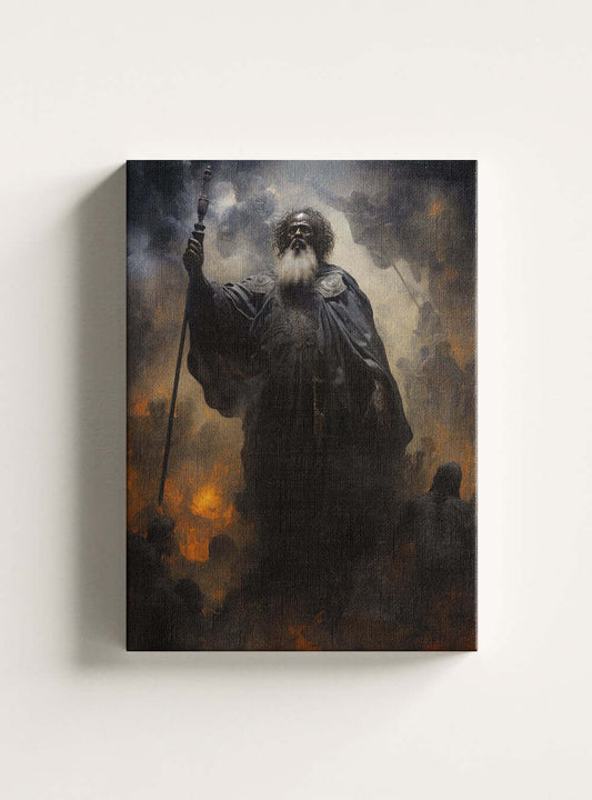 James 4:7 Elder Mage Scene Bible Scripture Canvas Print