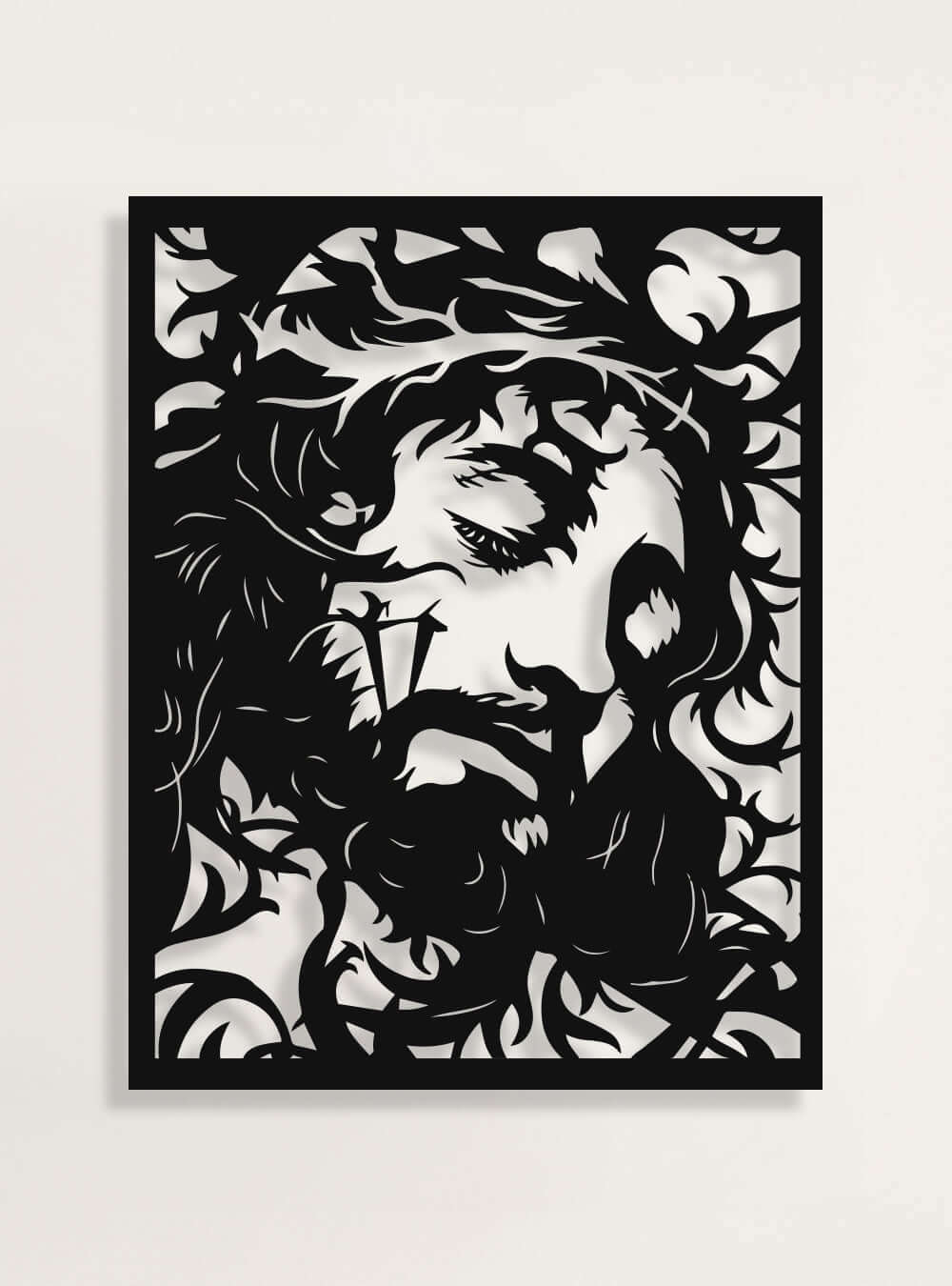 Jesus Minimalist Silhouette Christian Artwork Metal Wall Art