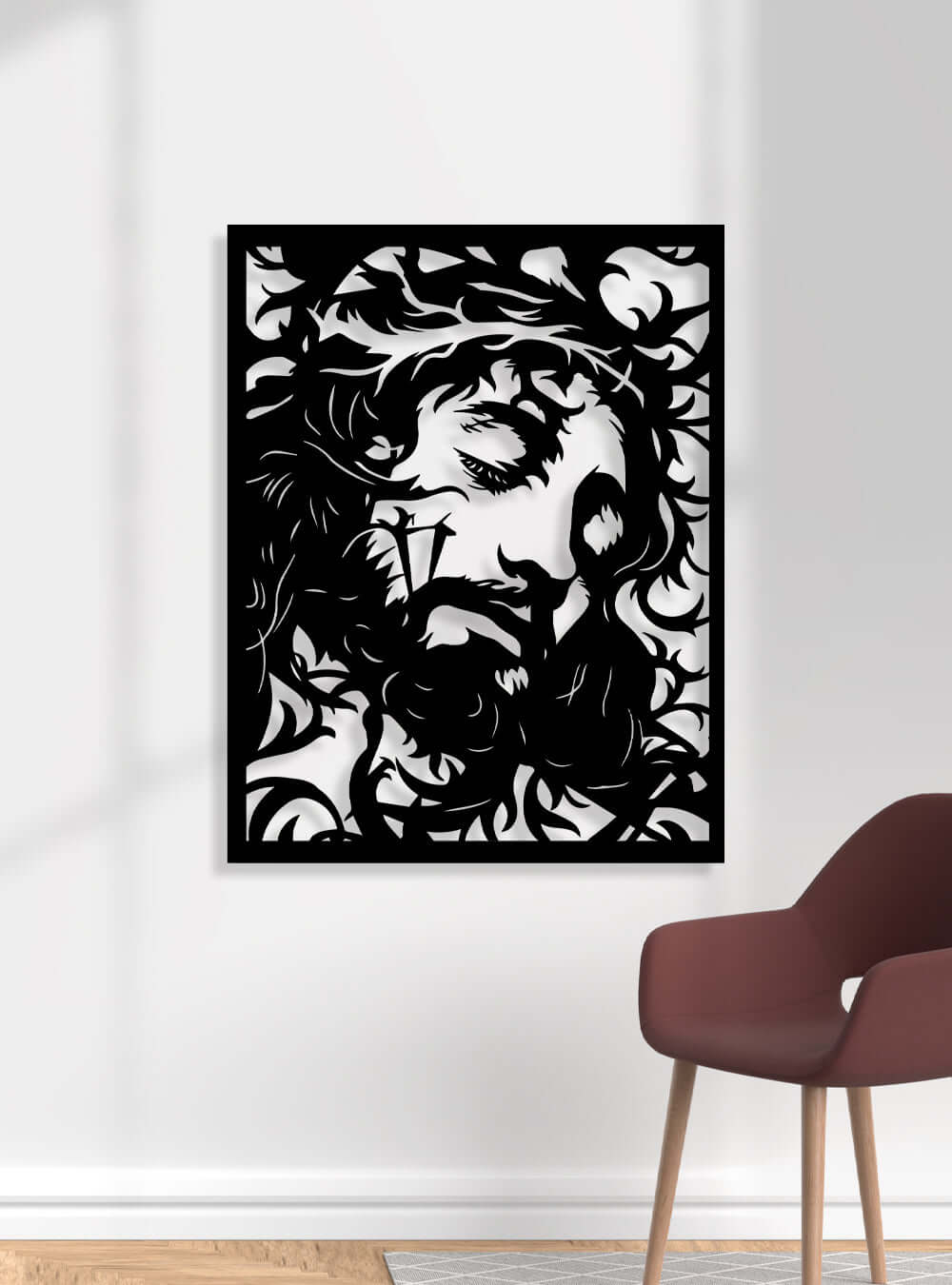 Jesus Minimalist Silhouette Christian Artwork Metal Wall Art