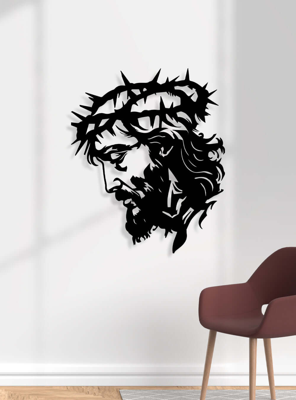 Jesus Minimalist Silhouette Metal Wall Art Decor