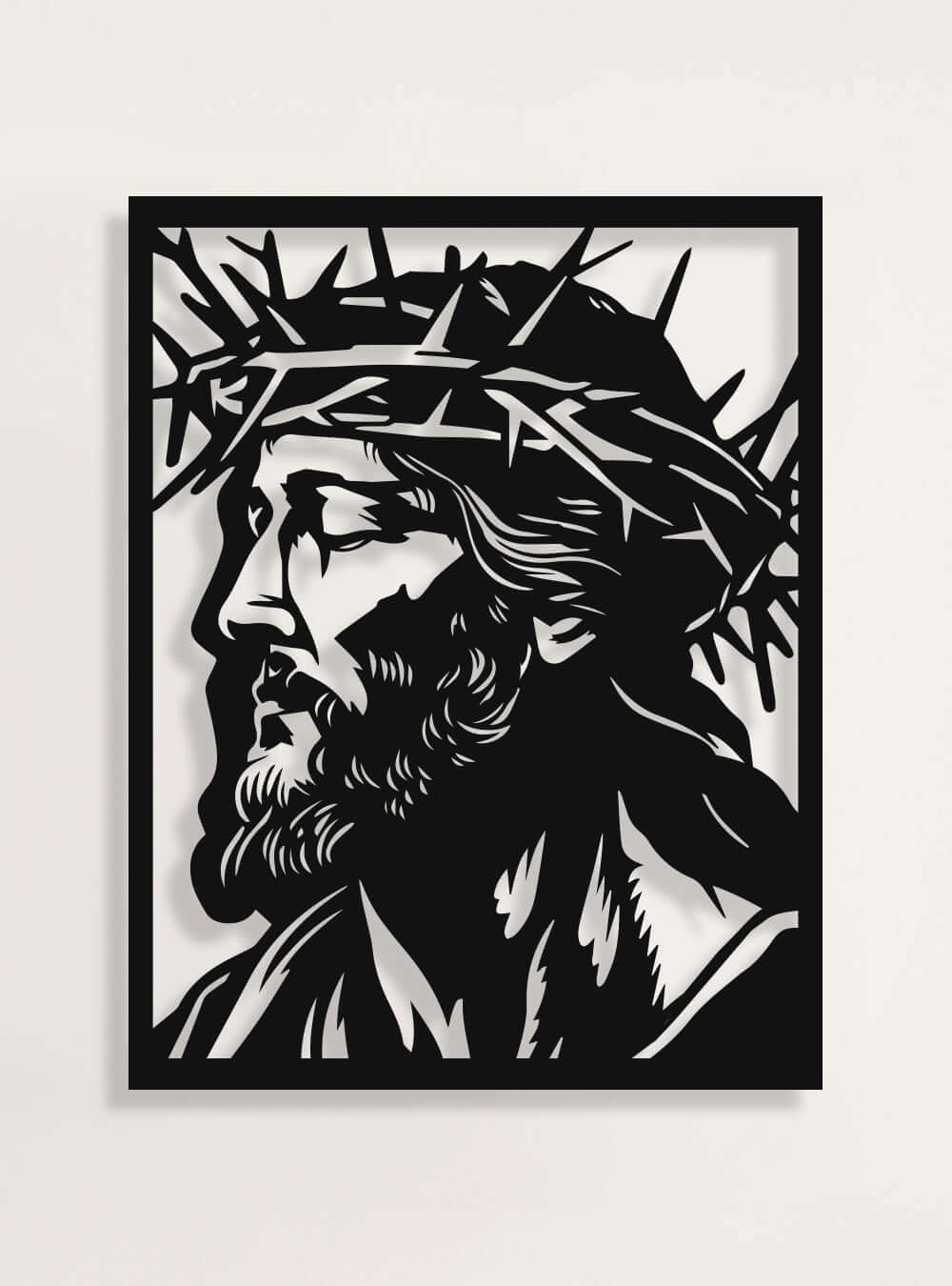 Jesus Silhouette Minimalist Christian Art Metal Scripture Wall Art