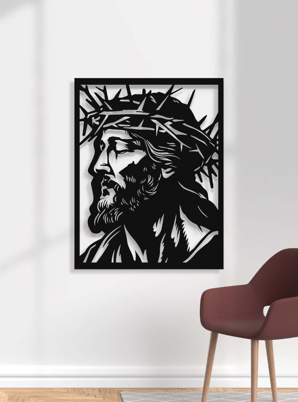 Jesus Silhouette Minimalist Christian Art Metal Scripture Wall Art