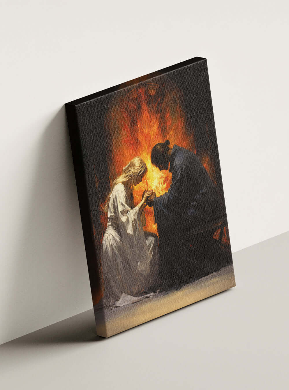 Job 28:28 Fiery Encounter Spiritual Canvas Print