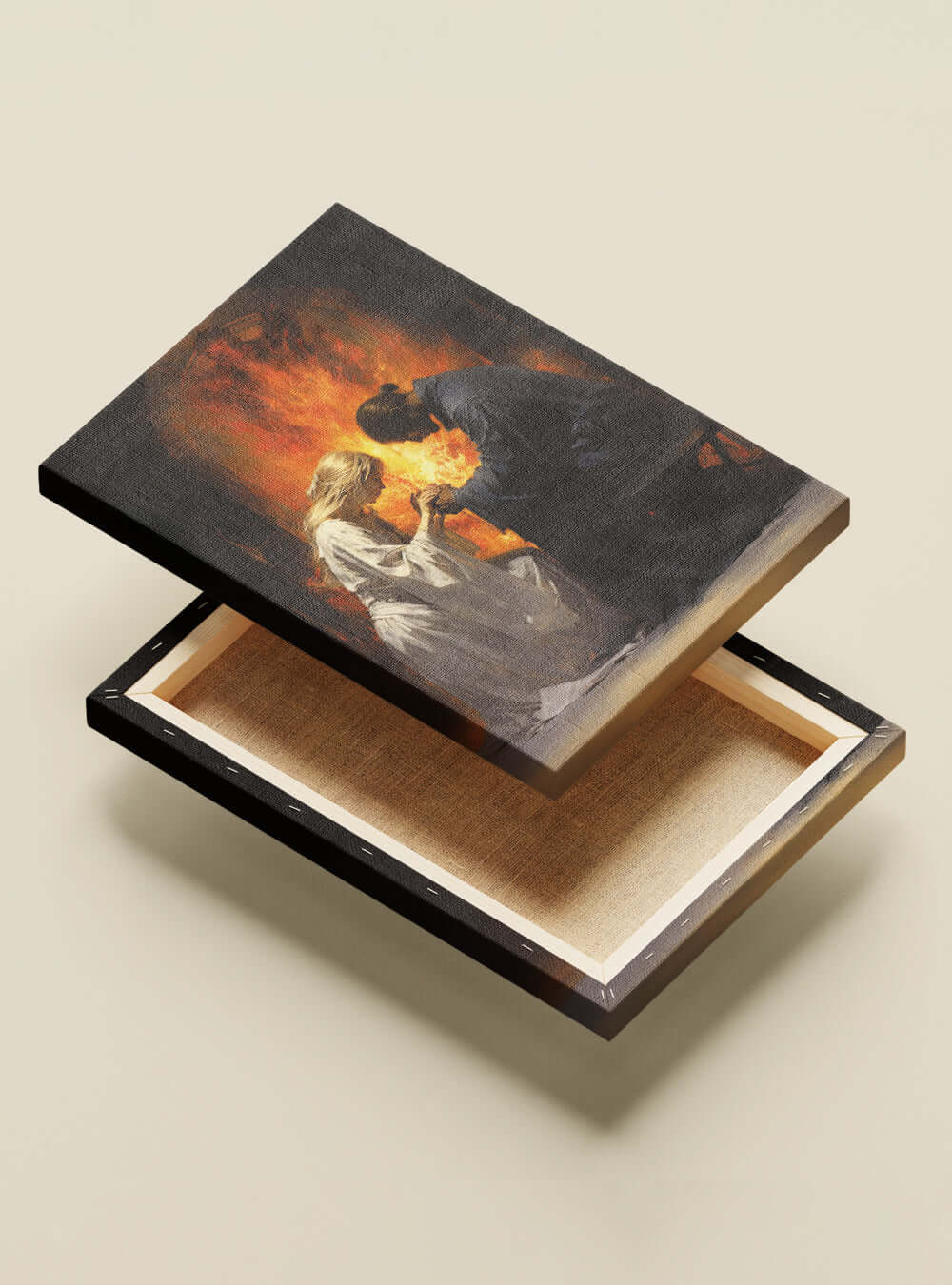 Job 28:28 Fiery Encounter Spiritual Canvas Print