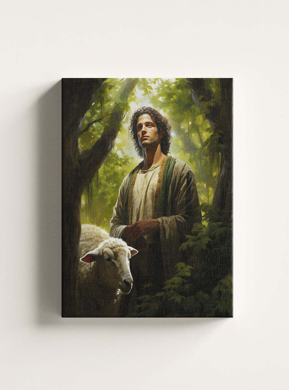 John 10:27 Serene Shepherd - Christian Painting Canvas Print