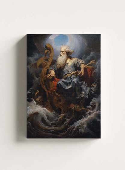 John 16:33 Poseidon Storm Art - Bible Verse Canvas Print