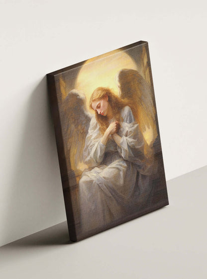 John 16:7 - Heavenly Angel Serenity - Christian Canvas Art Print