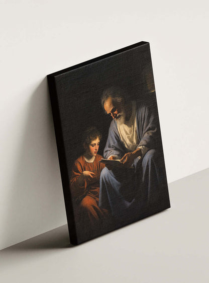 John 17:3 Elderly Man Christian Teaching Canvas Art Print