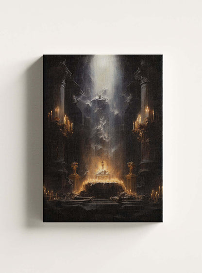 John 1:4 Cathedral Light Beam Christian Canvas Art Print