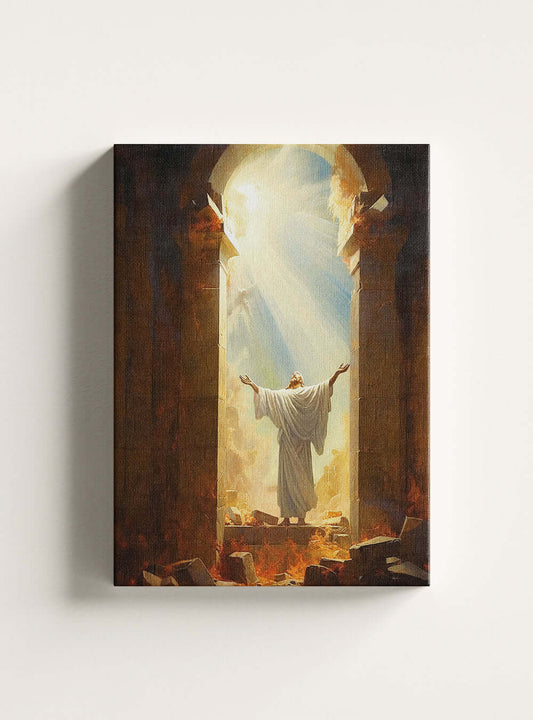 John 2:19 Divine Echoes - Sacred Art Canvas Print