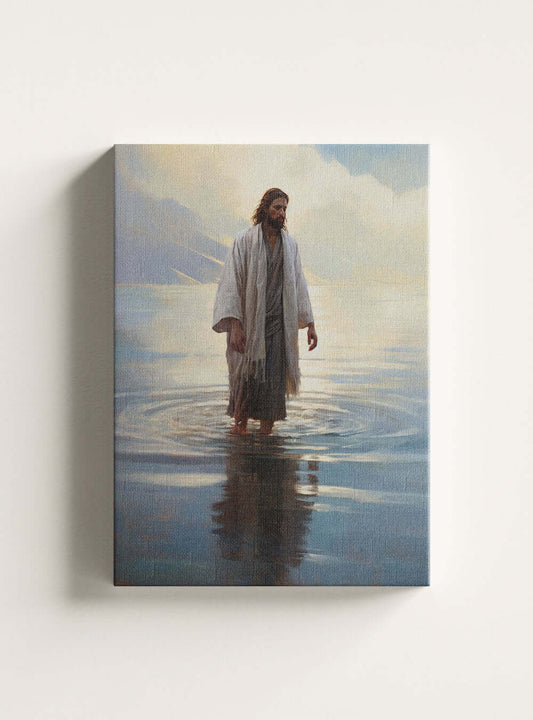 John 6:37 Serene Figure Modern Christian Canvas Art Print