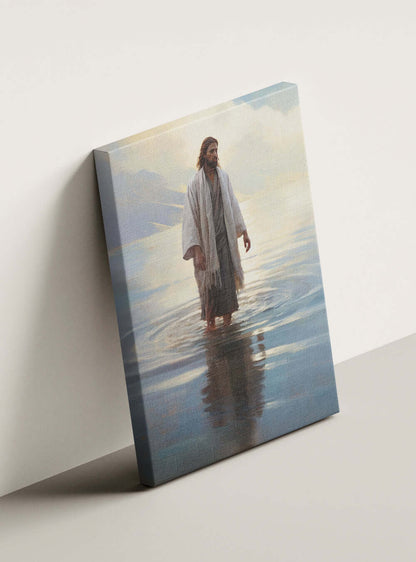 John 6:37 Serene Figure Modern Christian Canvas Art Print