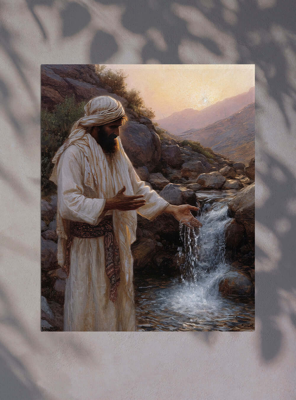 John 8:7 Bible Art: Inspirational Biblical Scene Christian Poster Print