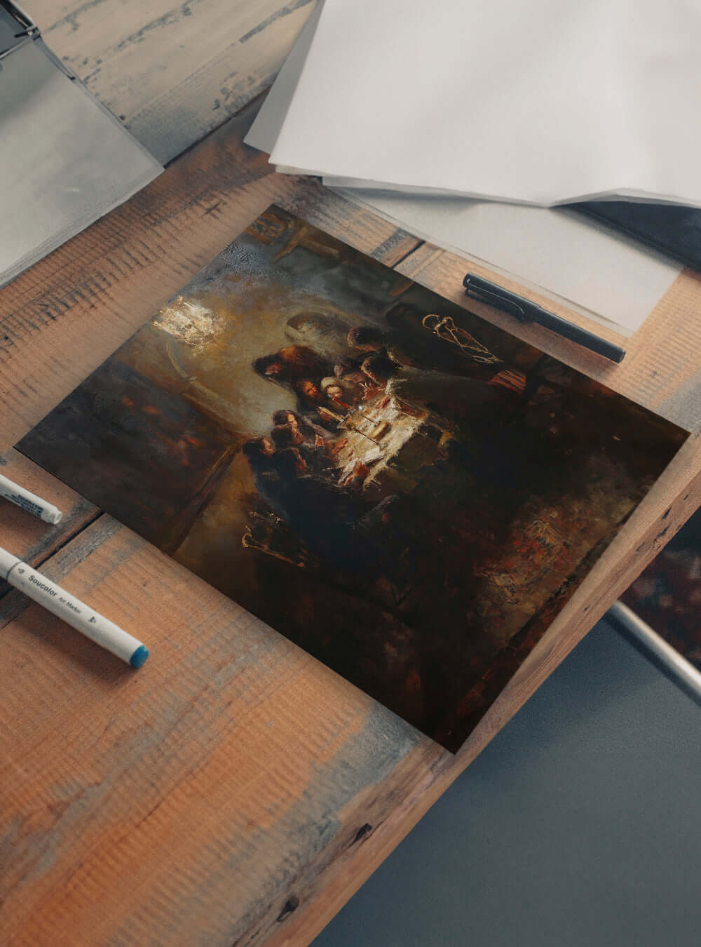 Joshua 24:15 'But as for me and my household, we will serve the Lord.' Classic Biblical Scene Art Poster Print