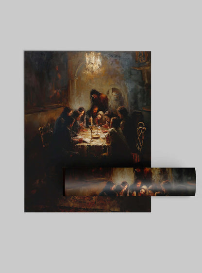 Joshua 24:15 'But as for me and my household, we will serve the Lord.' Classic Biblical Scene Art Poster Print