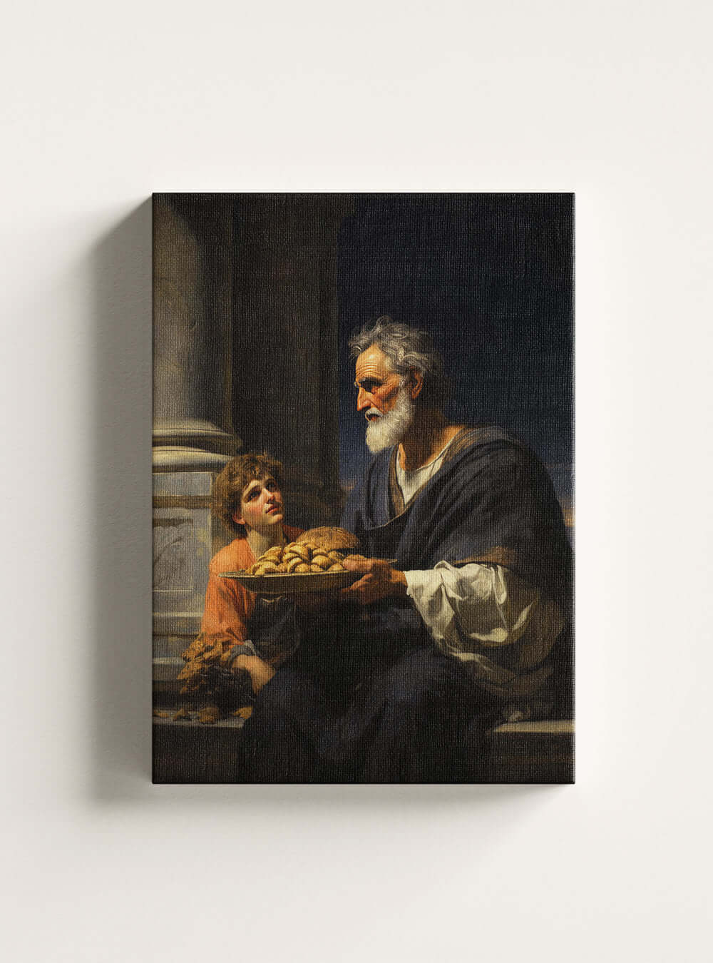 Luke 6:35 Christian Canvas Wall Art Print - Compassion Scene