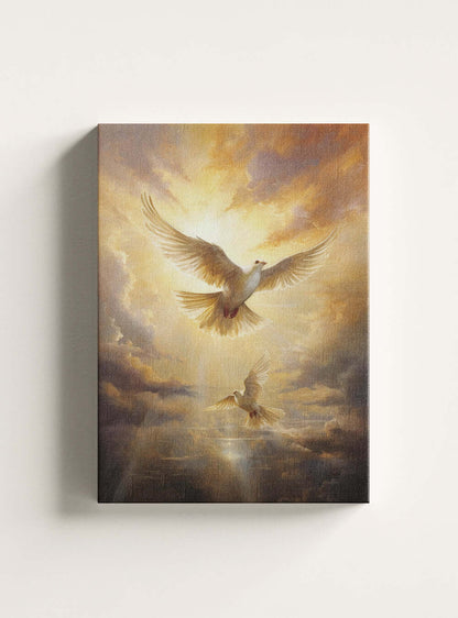 Matthew 10:31 Doves of Peace Christian Artwork Canvas Print