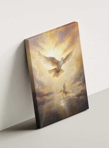 Matthew 10:31 Doves of Peace Christian Artwork Canvas Print