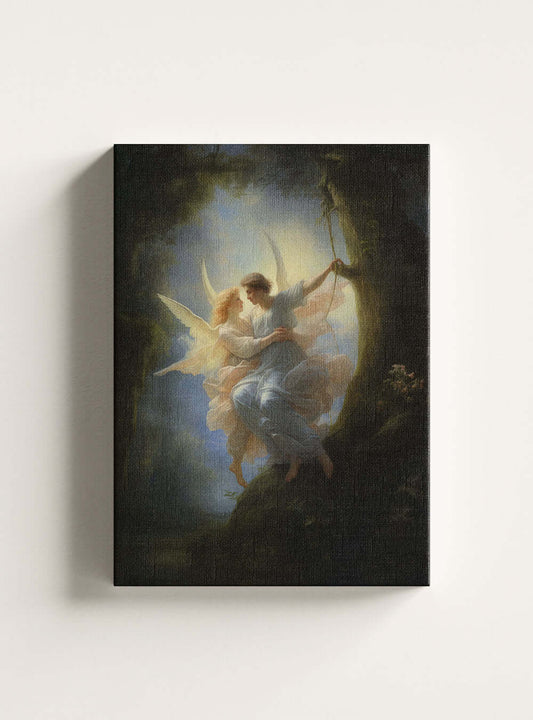 Matthew 11:30 | Angelic Embrace | Christian Canvas Art Print