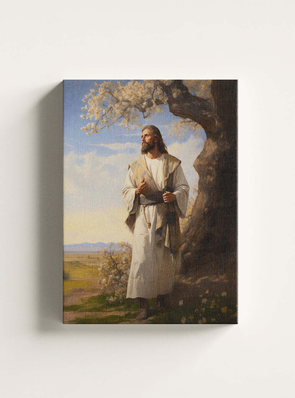 Matthew 13:44 Serene Scene Modern Christian Wall Art Canvas Print