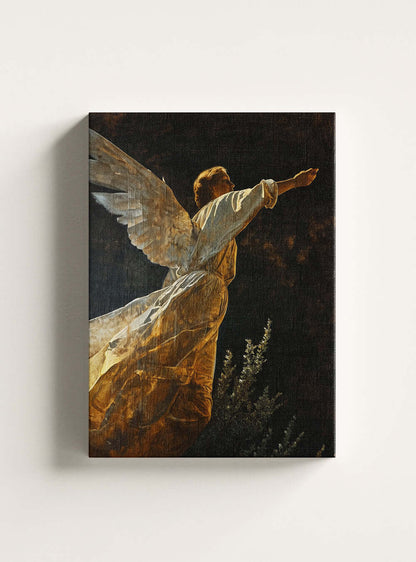 Matthew 5:14 Christian Wall Decor Encouraging Angelic Figure in Canvas Print