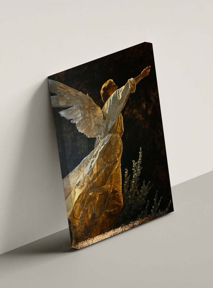 Matthew 5:14 Christian Wall Decor Encouraging Angelic Figure in Canvas Print