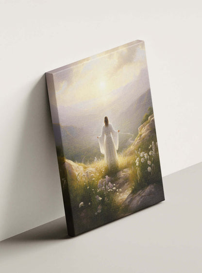 Matthew 5:6 Serene Sunrise Christian Canvas Print