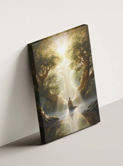 Matthew 5:9 - Peaceful Forest Art - Scripture Canvas Print