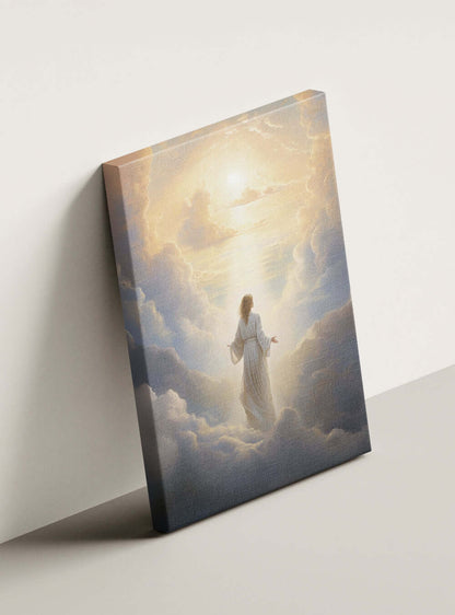 Matthew 6:10 Angelic Figure Canvas | Christian Decor Print