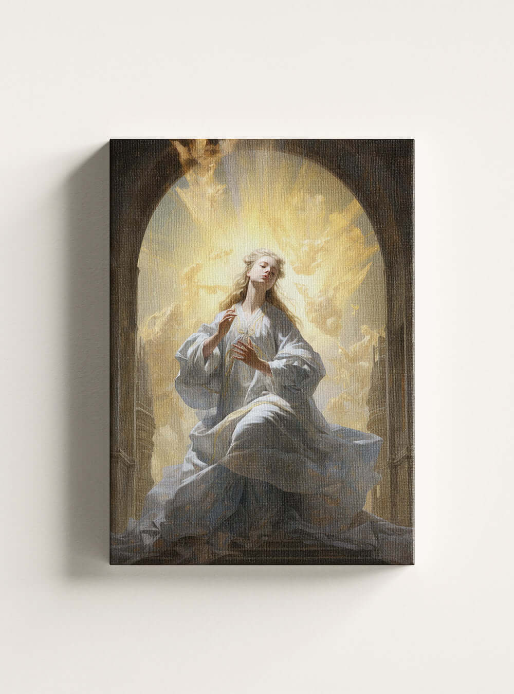 Matthew 6:9 Angelic Artwork Christian Painting Canvas Print